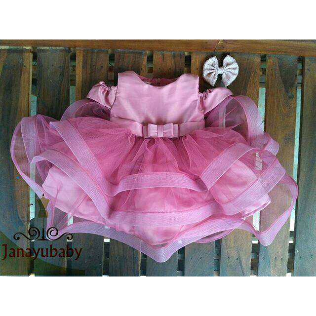 Dress anak pink salem/ gaun anak