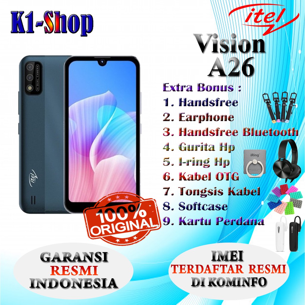 HP BARU INFINIX iTEL A26 RAM 2/32 GB GARANSI RESMI INFINIX INDONESIA-2