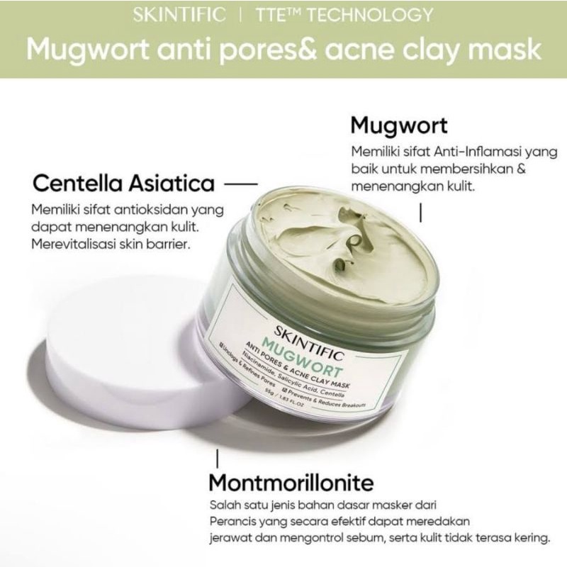 ♥️Afnansa♥️  SKINTIFIC Mugwort Anti Pores &amp; Acne Clay Mask