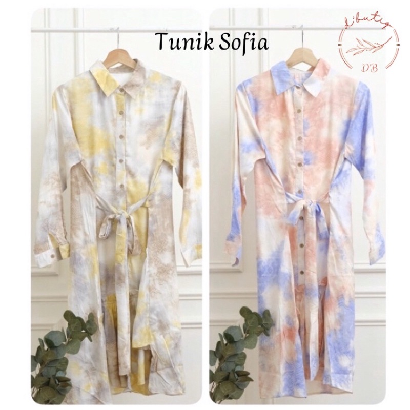 tunik wanita lengan panjang motif abstrak dress premium bahan rayon water