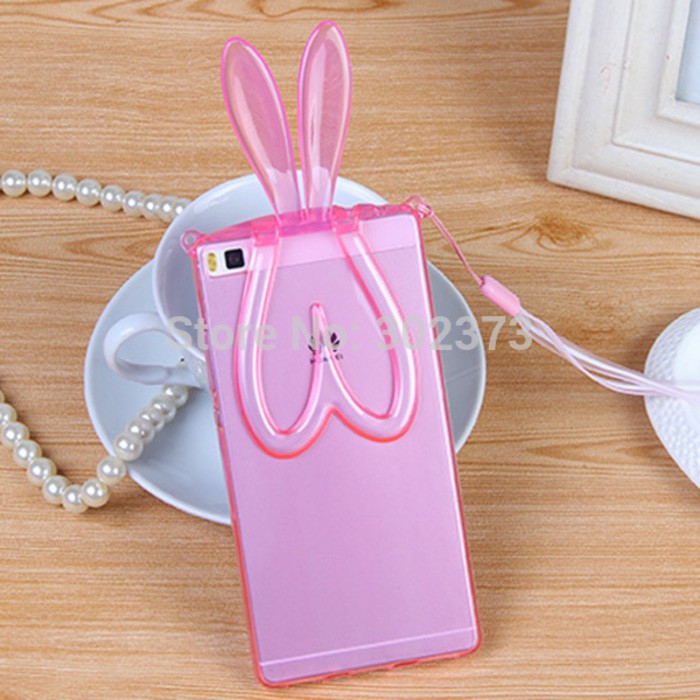 RABBIT EAR Huawei P8 Lite ALE-L21 soft case back cover casing hp lucu