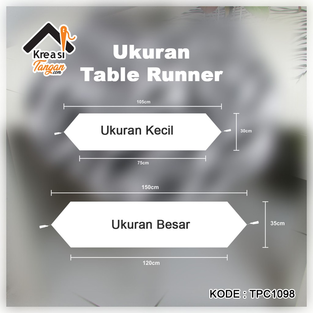 TAPLAK MEJA / TABLE RUNNER UKURAN 105x30 - 150x35 TPC1098