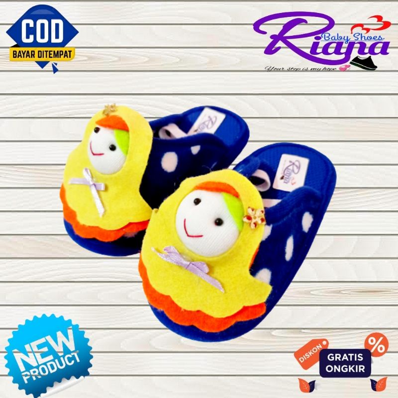 Sandal Slop bayi polkadot motif Hijab usia 6-18 Bulan