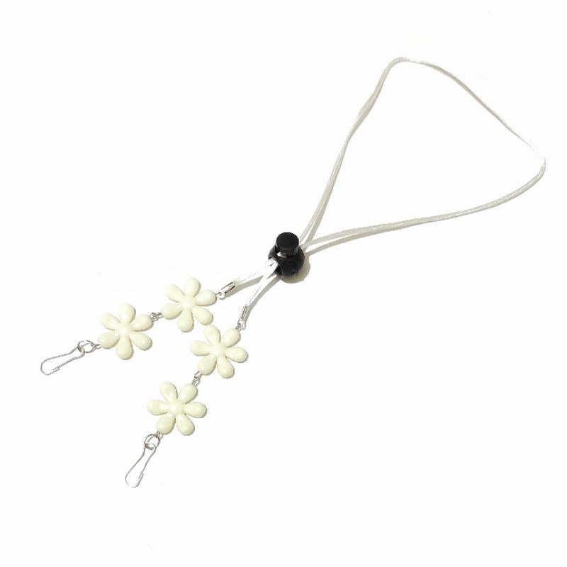 2 In 1 Strap Mask + Konektor Hijab Free Stopper Tali Bunga Jasmine Kalung Masker Connector Flower