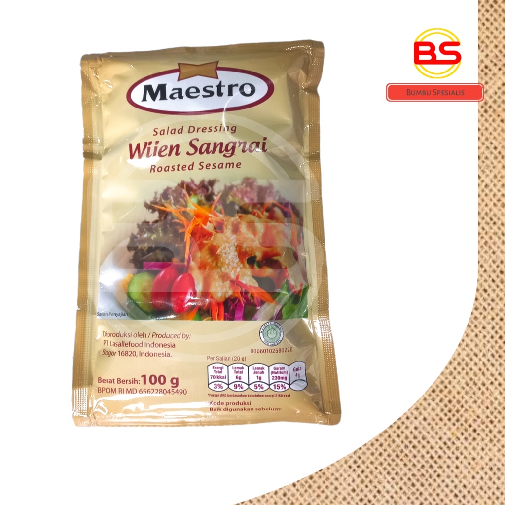 Maestro Roasted Sesame Dressing Sachet / Dressing Salad Wijen Sangrai Saset 100 gr