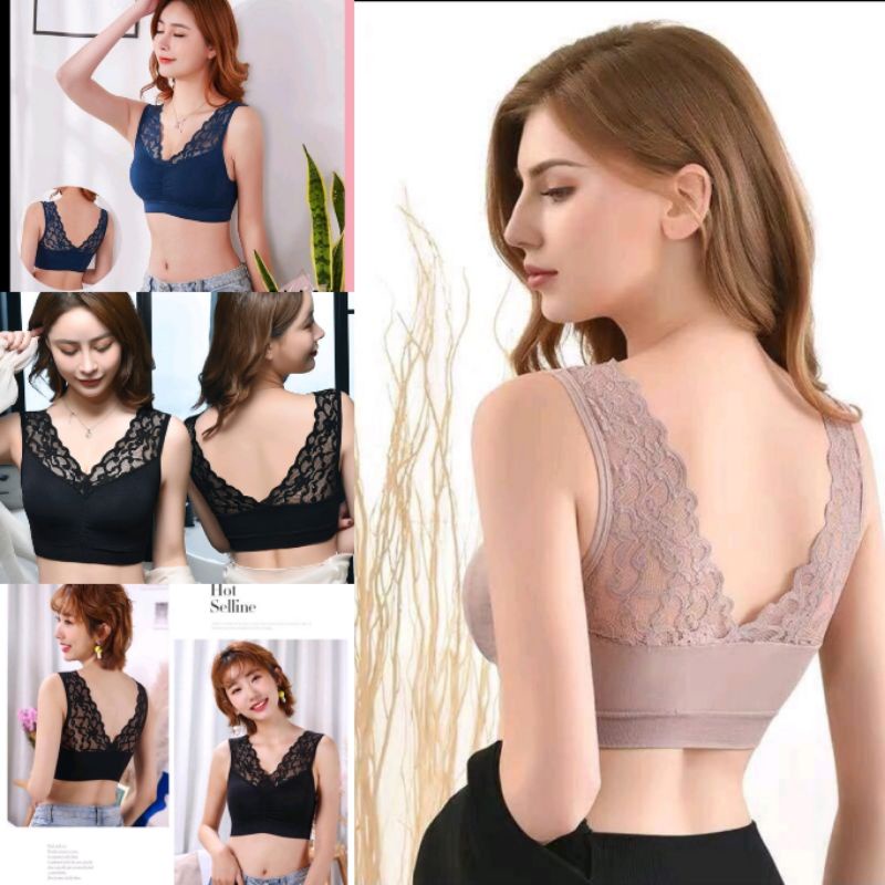 BRA BH BRALETTE LACE RENDA TANPA KAWAT SEAMLESS PUSH UP BRA WANITA