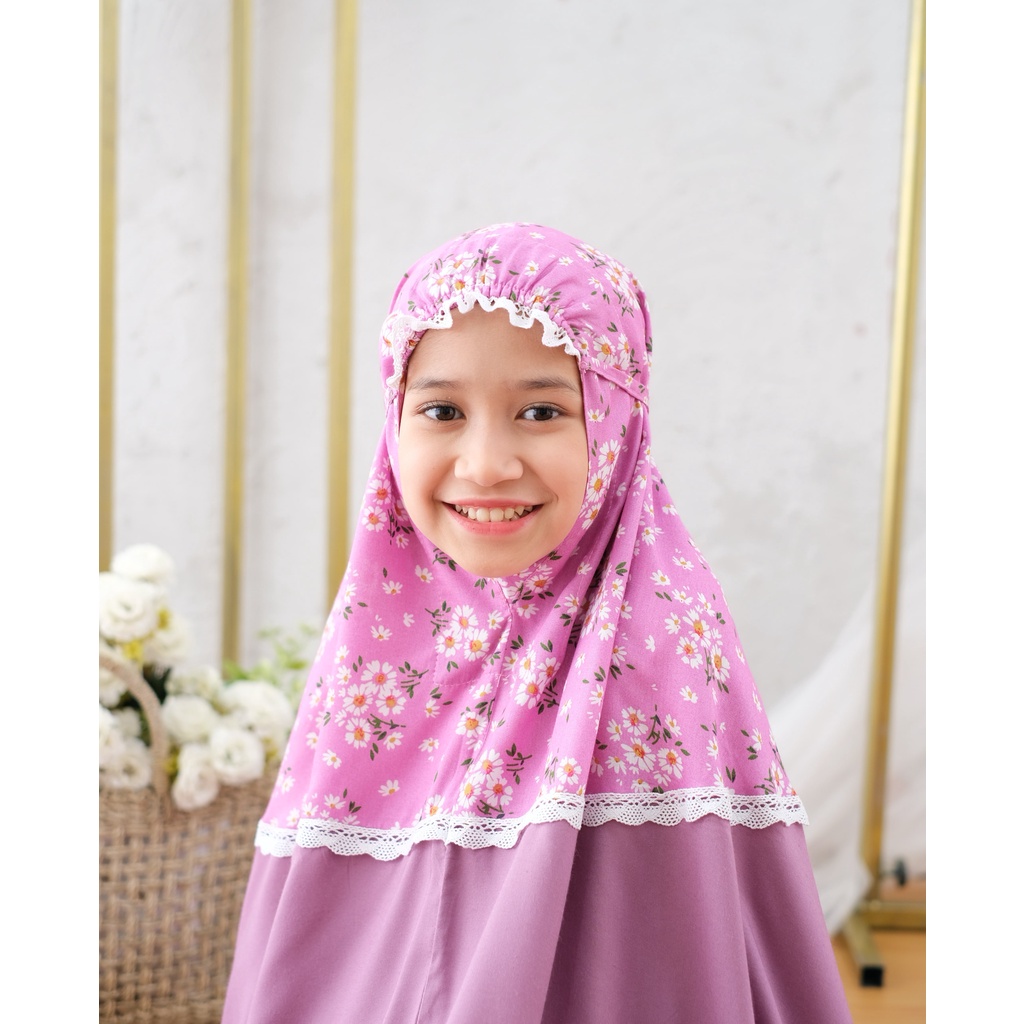 Pusat Grosir Beli Mukena Tasik - Mukena Anak (5-12 Tahun) Katun Rayon Bali Rose Polos Termurah Jelita