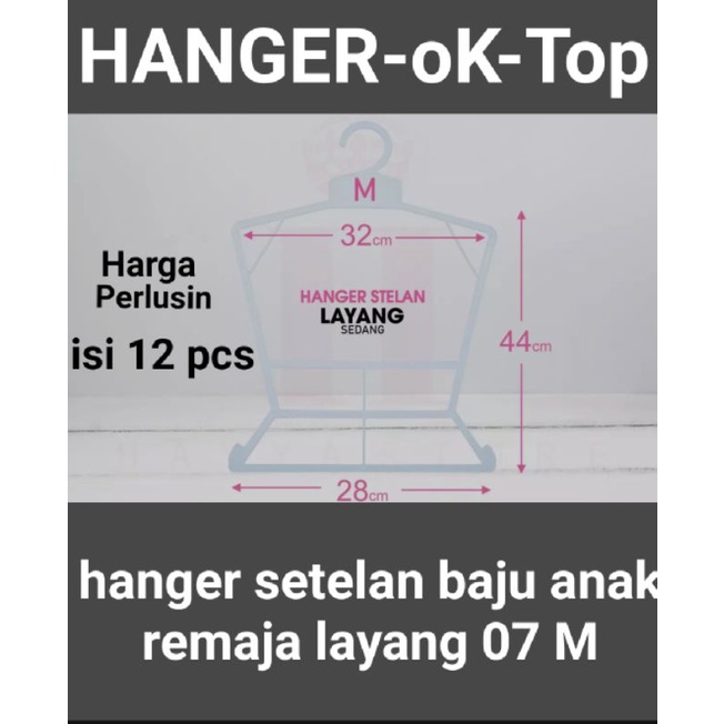 hanger layang setelan anak tanggung 07 ( 1lusin)