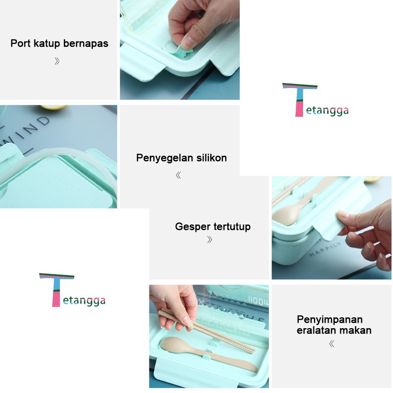 Kotak Makan Lunchbox Gandum Lunchbox Sekat / Kotak Bekal Makan Gandum Tetangga VS-36