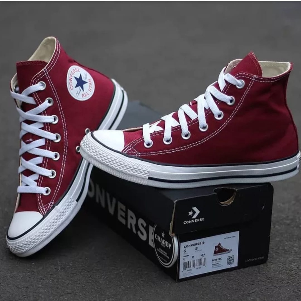 SEPATU SNEAKERS CASUAL PRIA WANITA CONVERSE_15 ALL STAR CLASSIC MAROON HIGHT TERMURAH