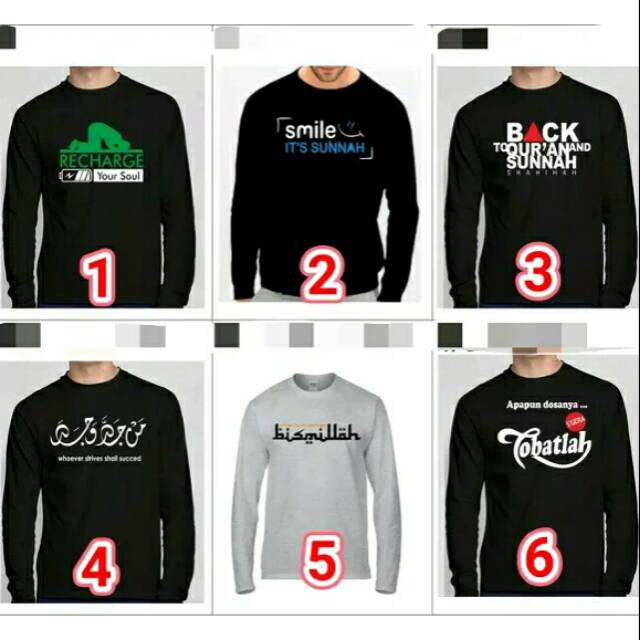 Kaos Dakwah Pria / Kaos Islami Pria / Kaos Dakwah Lengan Panjang