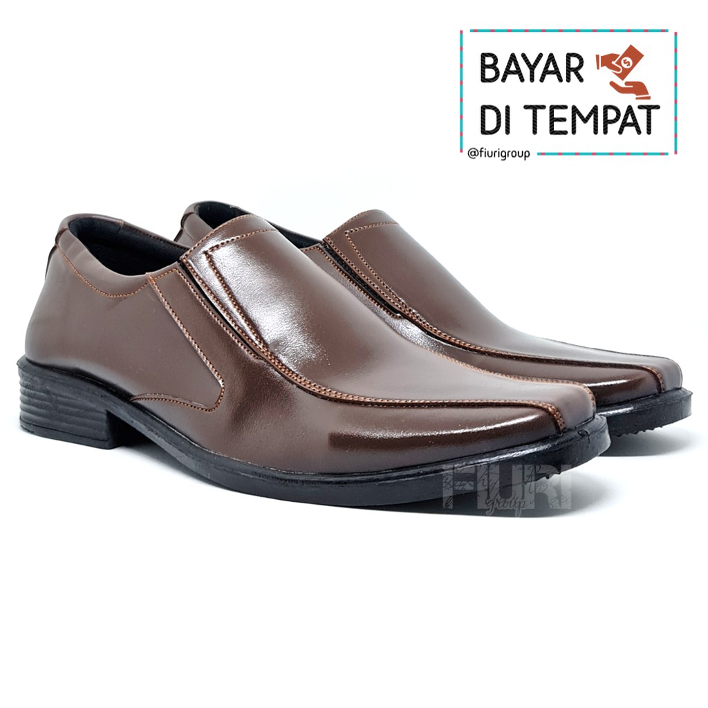 FIURI - SB 6 COKLAT 38-43 – SEPATU PANTOFEL PRIA POLOS – SEPATU FORMAL PRIA POLOS –SEPATU PANTOFEL KERJA KANTOR - SEPATU KERJA - SEPATU KANTOR - SEPATU PRIA