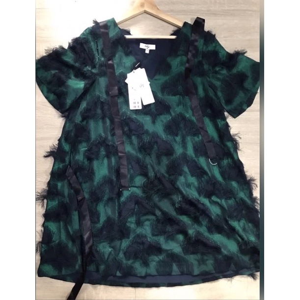 Lily fringe Midi Dress Emerald green not zara