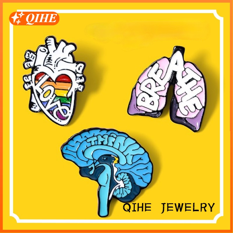 Bros Pin Enamel Bentuk Kartun Organ Hati Untuk Hadiah