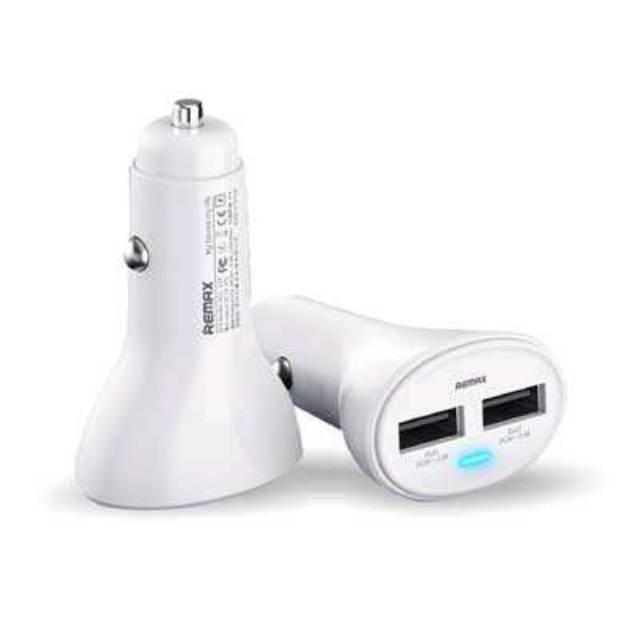 Remax Car Charger 2 Port USB Noah White