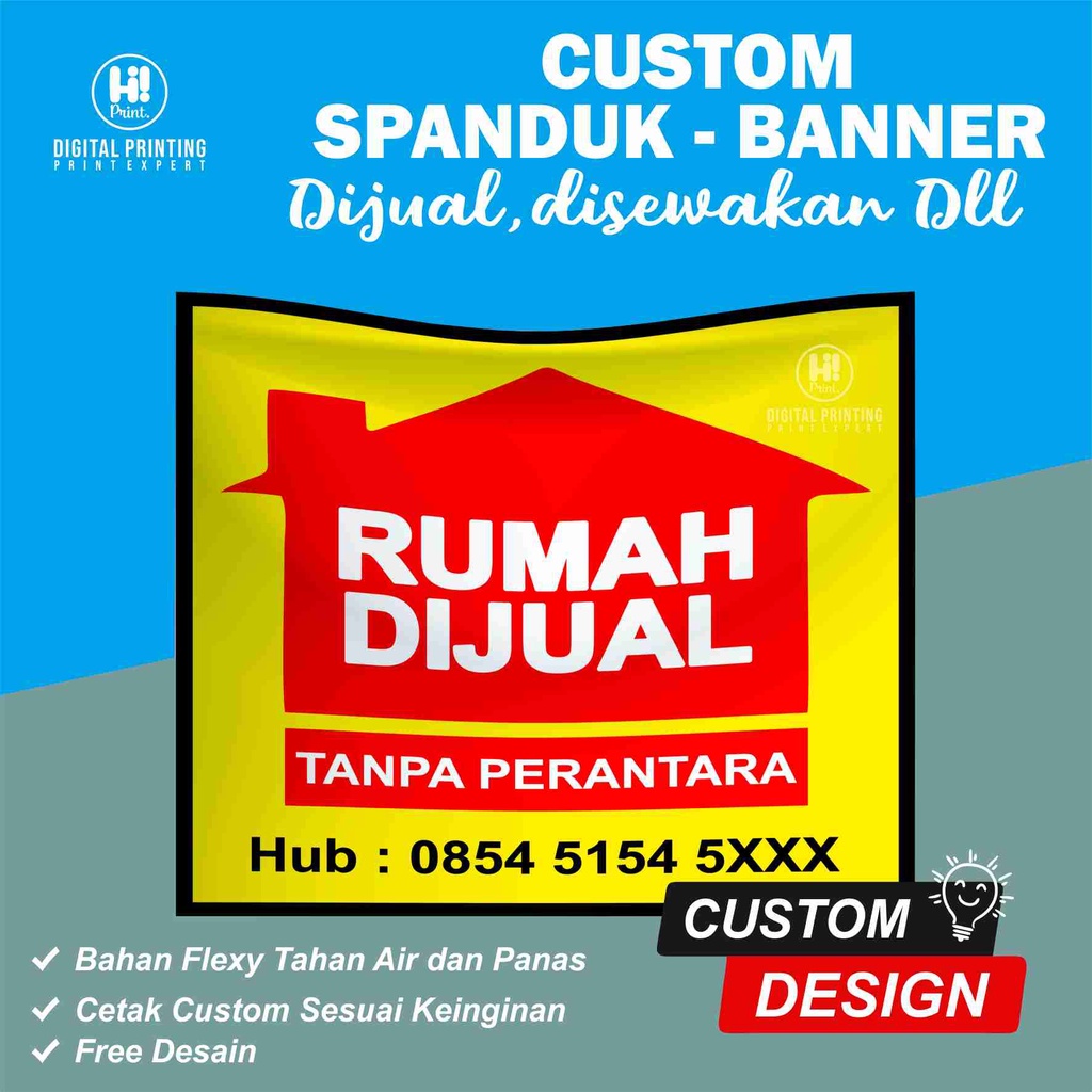 Jual Cetak Banner Spanduk Rumah Dijual Disewakan Dikontrakan Shopee Indonesia 5565