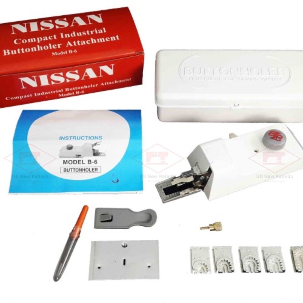 B-6 NISSAN alat lubang kancing buttonholer mesin jahit hitam jadul