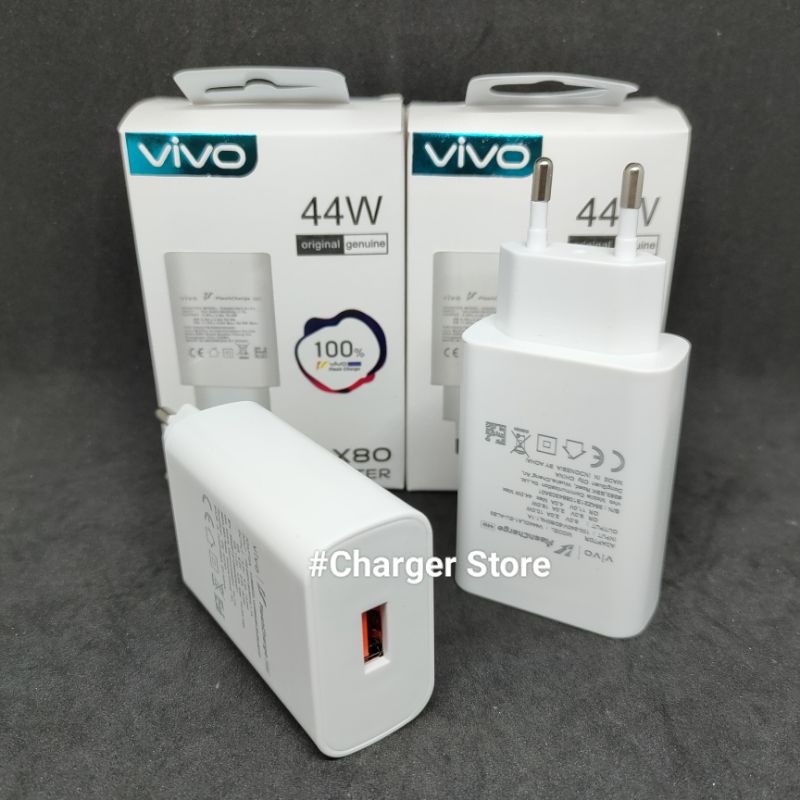 Adaptor Batok Charger Vivo 44W 4A Fast Charging