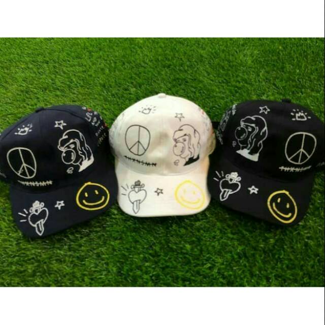 Topi Thanksinsomnia murah motif bergambar, tali panjang