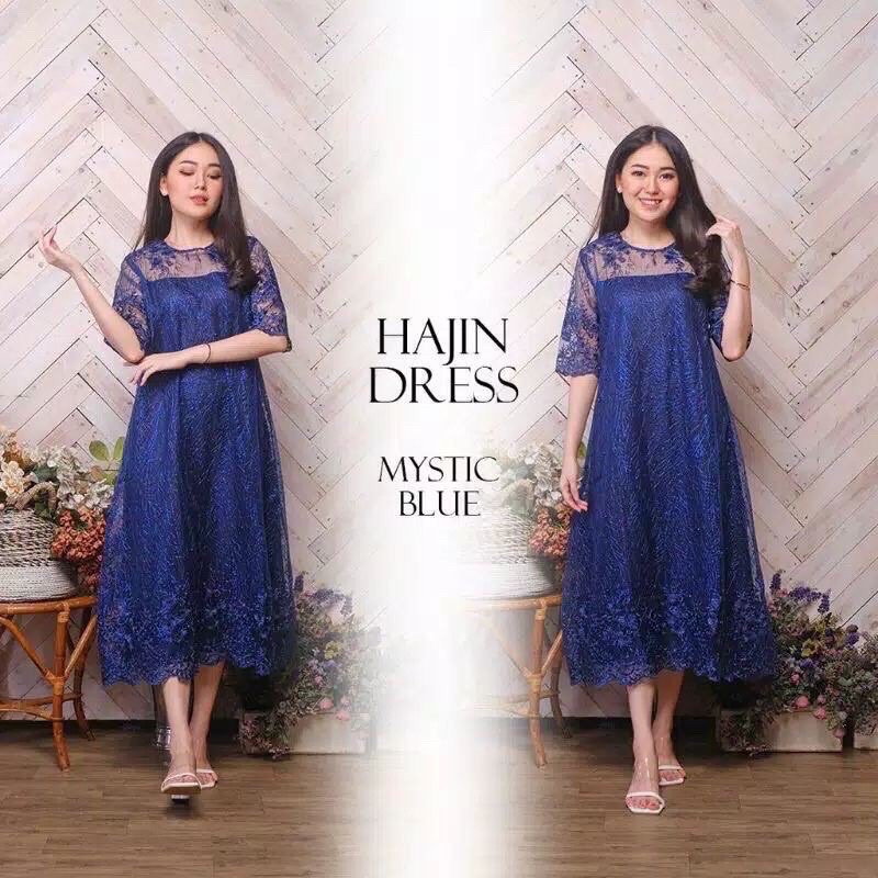 SELLA DRESS/HAIJIN DRESS/seila dress/ dress tile brokat/dress midi full tile brokat/dress pesta dres