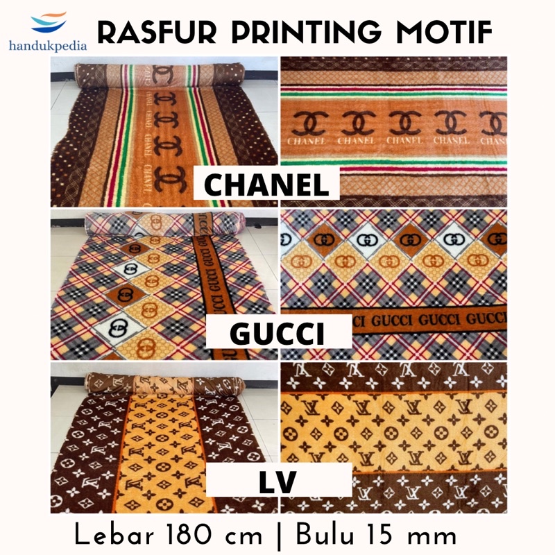 KAIN BULU / RASFUR PRINTING MOTIF LEBAR 180 CM, BULU 15 MM