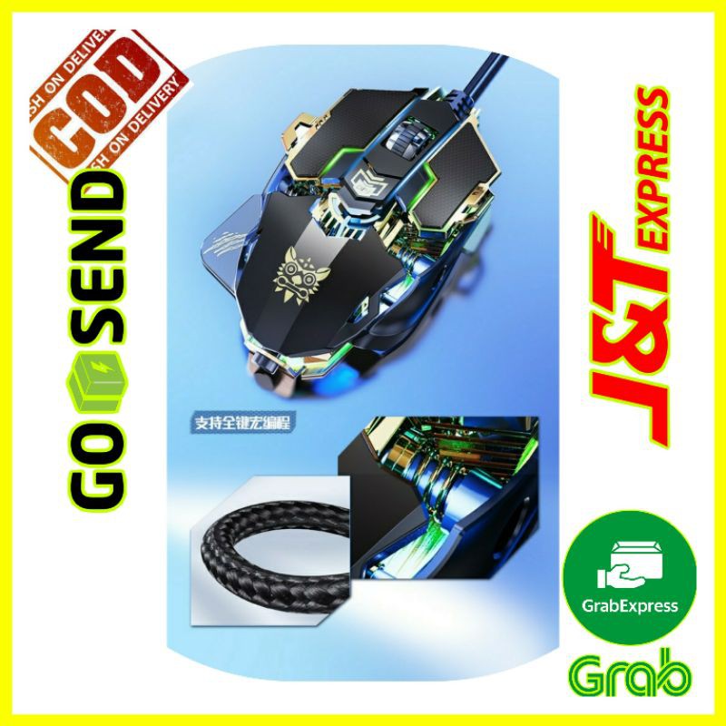 MOUSE GAMING ONIKUMA CW901 game Mouse mechanical breathing light four-gear DPI computer wired MURAH