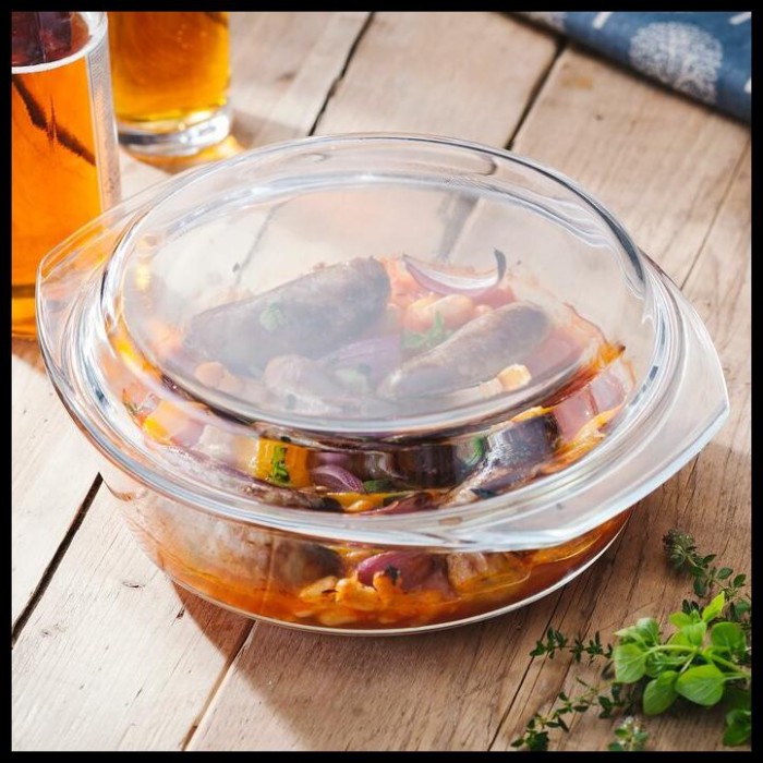 Loyang Kaca - Casserole Loyang Mangkok Mangkuk Kaca Microwave Oven Safe Tahan Panas