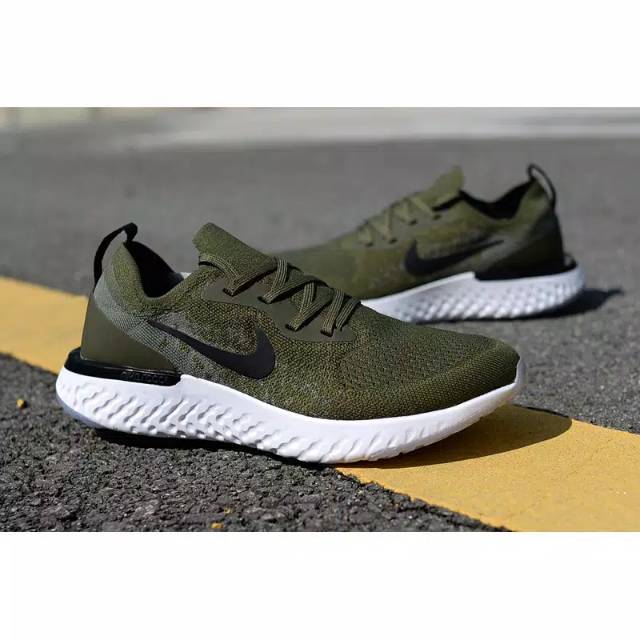 Sepatu Pria Nike Epic Sneaker Nike React Flyknit Dark Green High Premium Original Sepatu murah