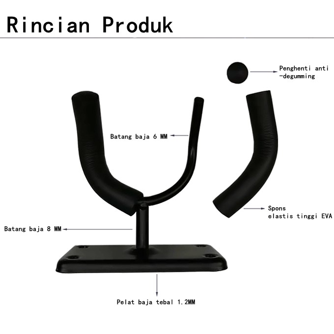 ⭐ready⭐Dudukan gitar logam menampilkan Wall Mount Guitar Hanger Hook