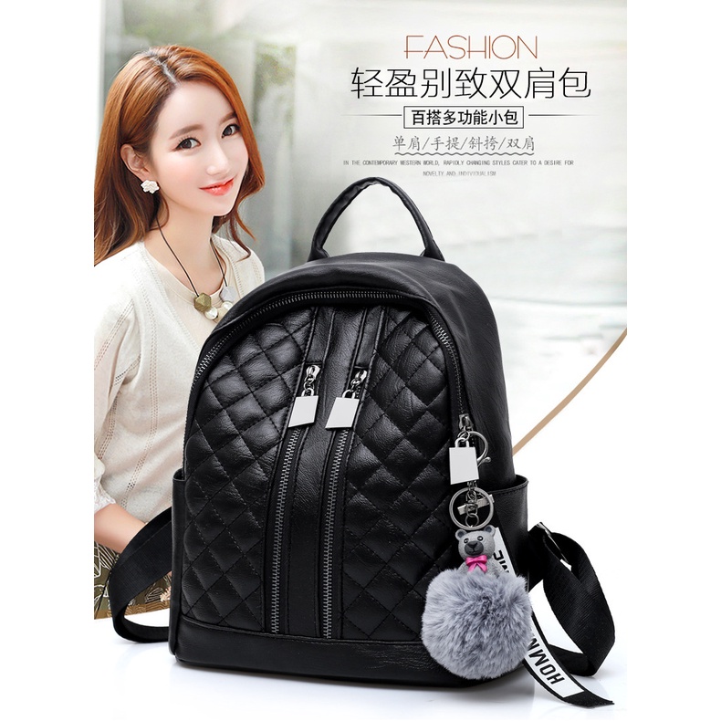 AND / COD / Tas Ransel Wanita Import Tas Punggung Wanita Motif Polos Tas Sekolah Perempuan Murah Backpack T246