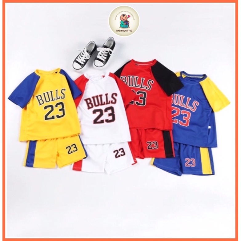 Set Baju Basket Anak Unisex / Baju Basker Anak Lengan Pendek / Setelan Baju Anak