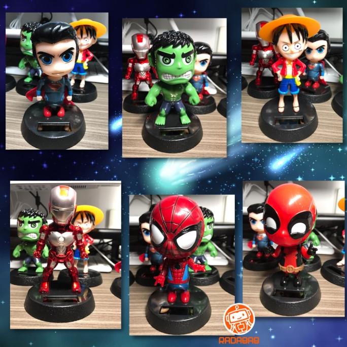 Pajangan Solar Hiasan Dashboard Mobil Superhero - Anime / Marvel / Dc