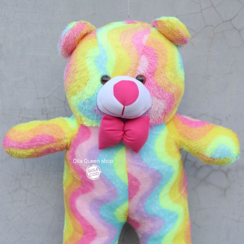 boneka TEDDY BEAR PELANGI JUMBO TERLARIS BISA COD