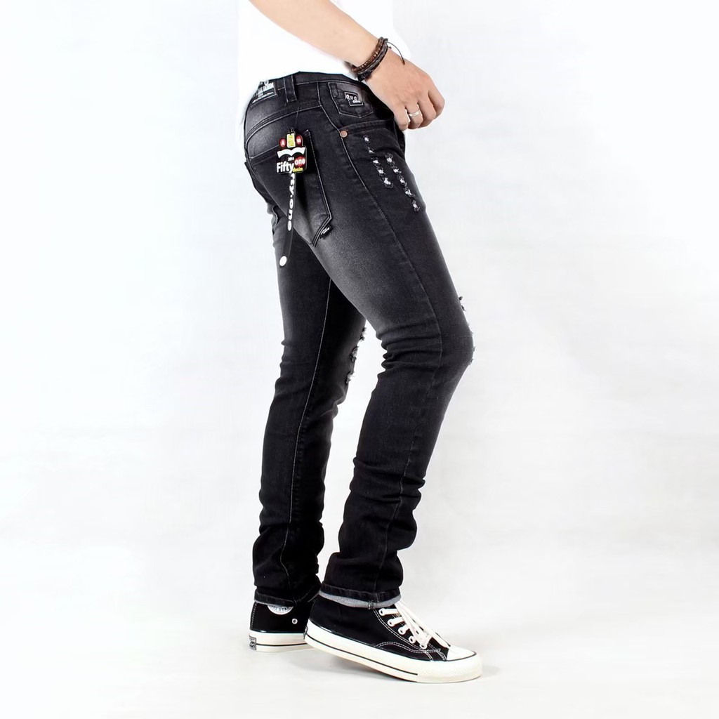 ASHALL / CELANA SLIMFIT JEANS SOBEK PRIA TERBARU