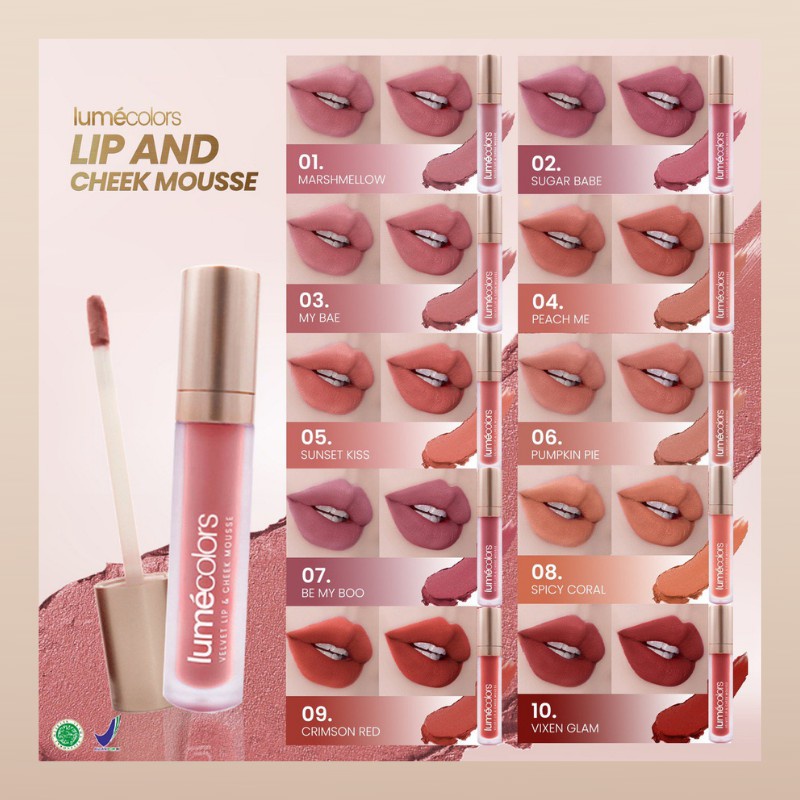 Lumecolors Lipstik Liptint Lumecolors Lumecolor Lumecolour Lip and Cheek Mousse Lip Balm Lipcream Li