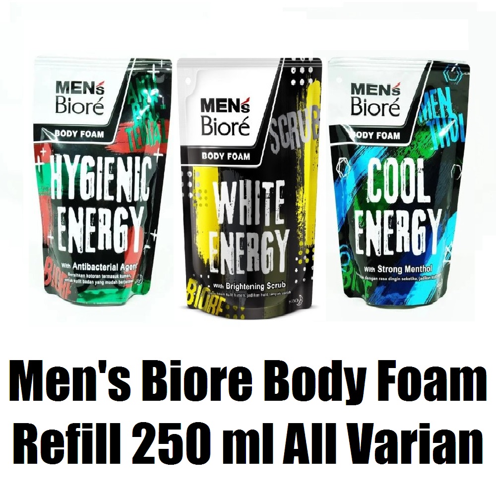 Men's Biore Body Foam Refill 250 ml All Varian - Sabun Cair Biore Men - Mens Biore