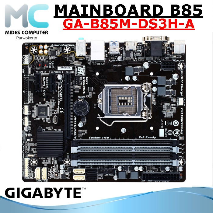 Mobo Intel Lga 1150 B85 Gigabyte 4 Slot Ram