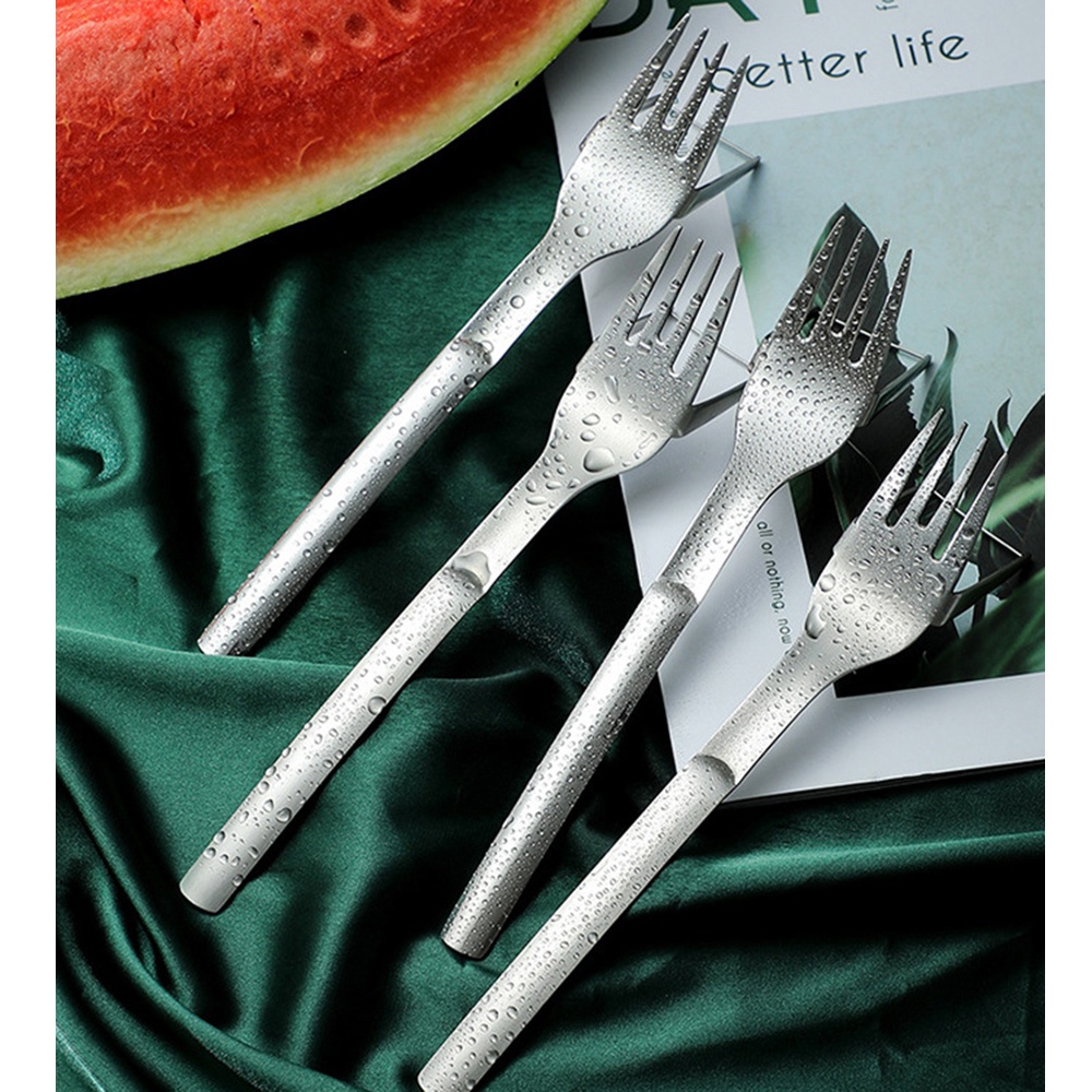 1pc Garpu Buah Semangka Multifungsi Bahan Stainless Steel