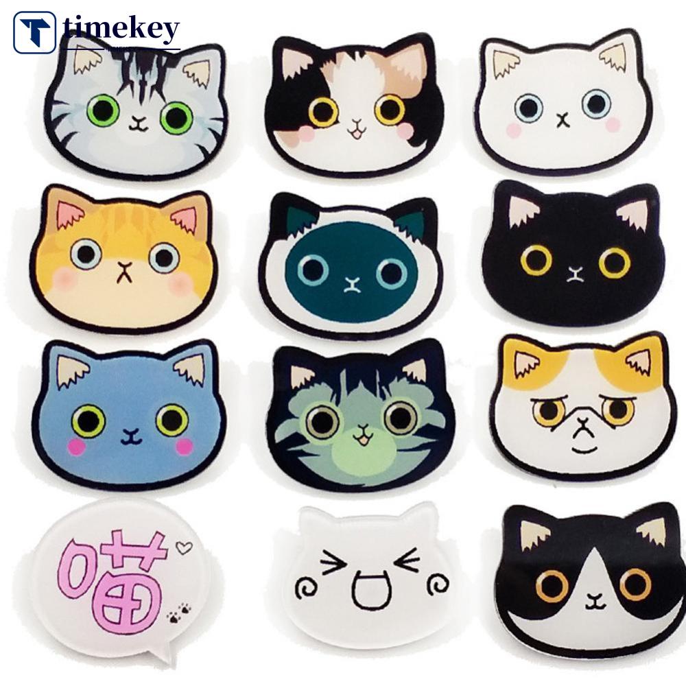 Timekey Bros Pin Enamel Alloy Desain Kartun Hewan Kucing Kecil Lucu D3L7