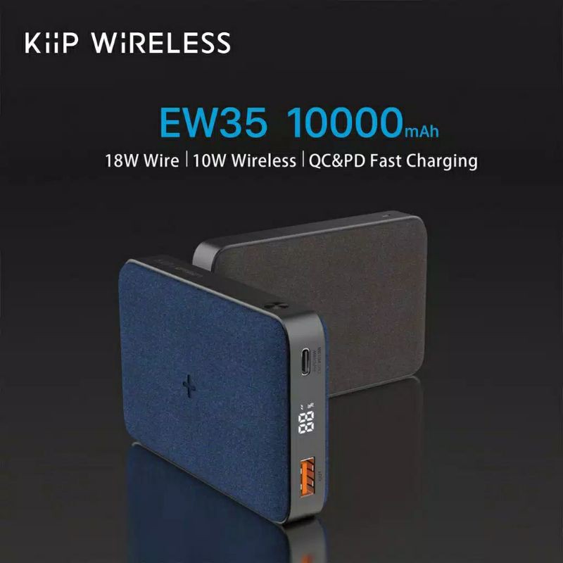KIIP WIRELESS POWERBANK 10W FAST CHARGING PD &amp; QC 3.0 18W 20000mAh/10000mAh