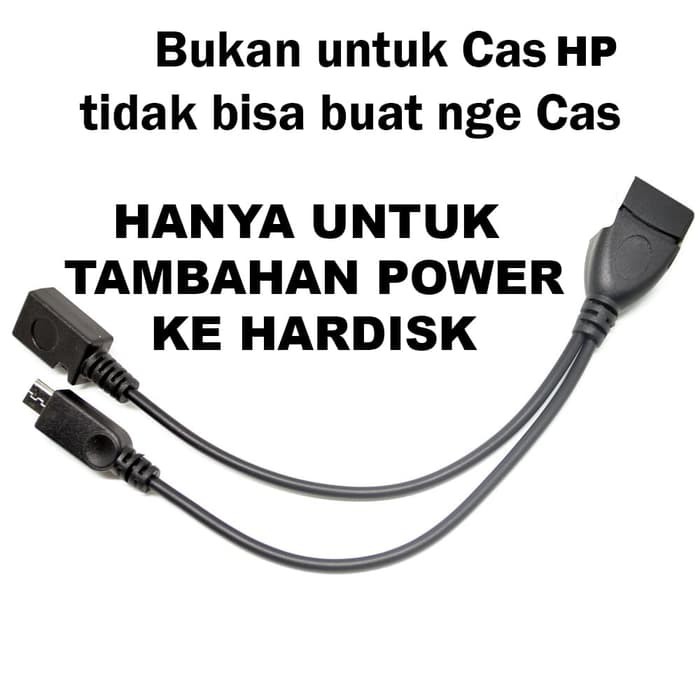 Otg Y Micro Usb To Usb Female Untuk Hard Disk External - Hitam