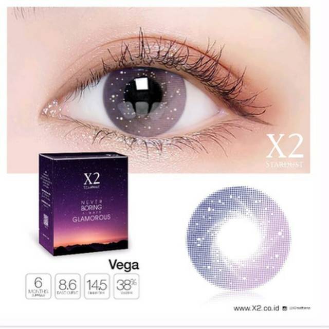 

X2 Stardust Vega Softlens 14.5mm Only Plano Surabaya