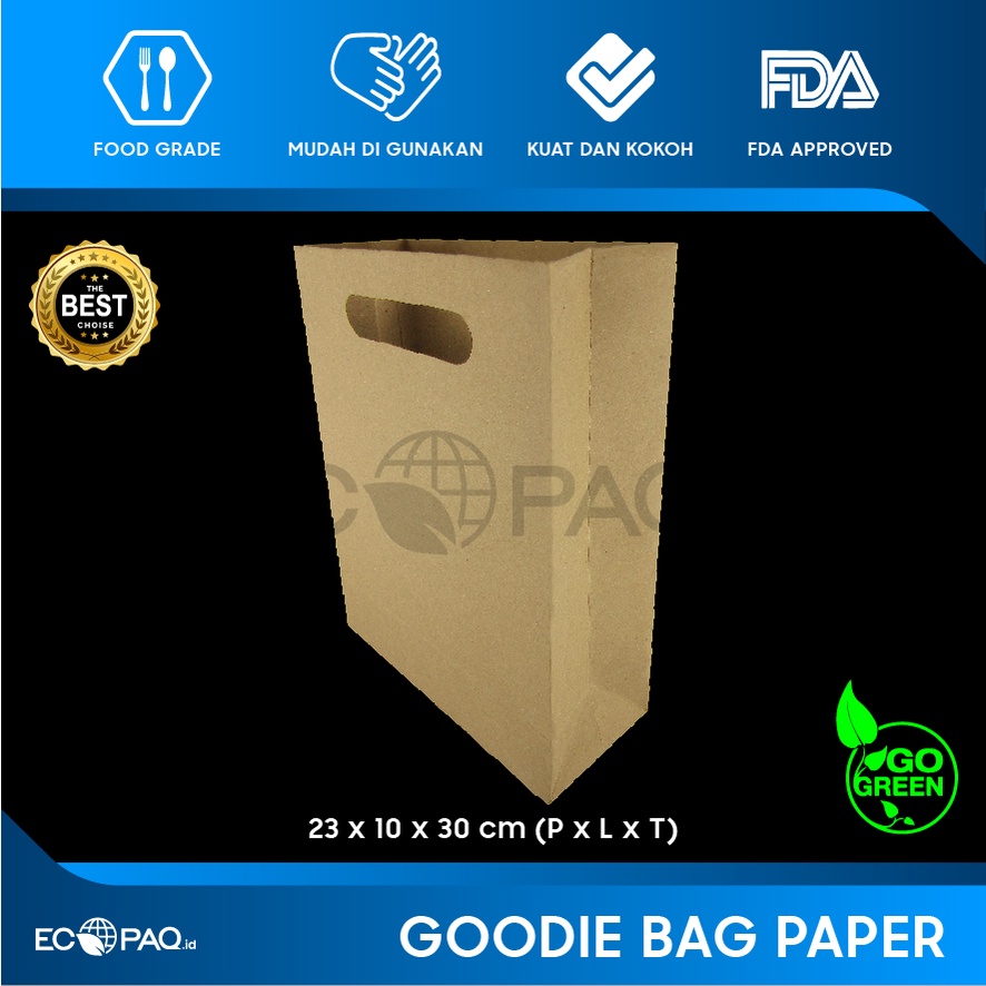 

Paper Bag Polos - Paper Bag - KRAFT COKLAT - 23x10x30 cm - (20 pcs)