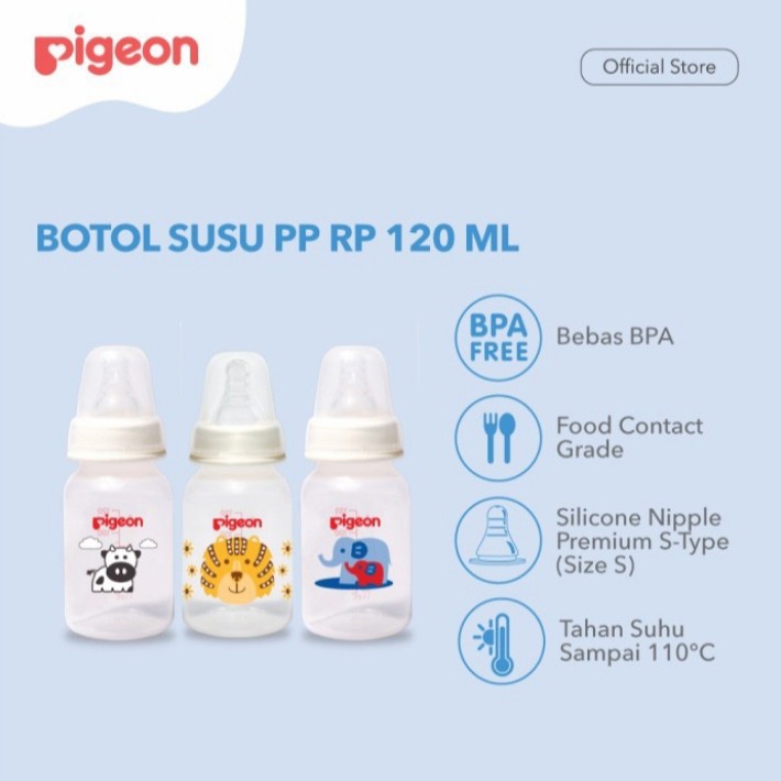 Pigeon - Peristaltic  Nipple Bottle Susu PP isi 3 120 ml