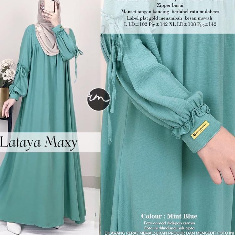 Harga TERMURAAH.. Lataya Maxy by Ratu Mulabees 100% Ori *Gamis Simple Gamis Polos Gamis Casual Gamis
