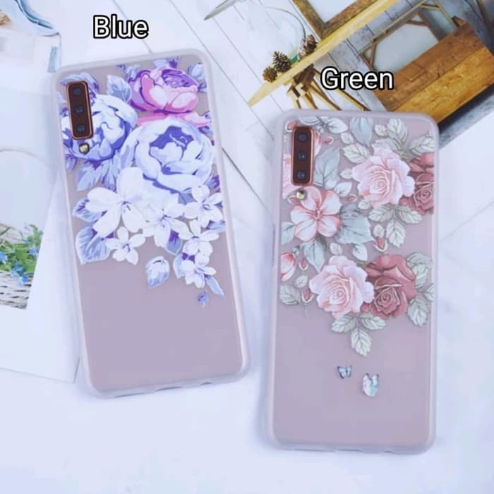 Softcase TPU Flower Case Bunga Cover Casing Samsung Galaxy A7 A9 2018
