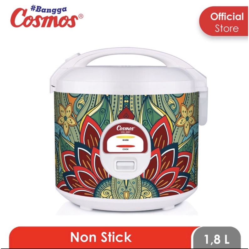 [ Cosmos ] Magic com / Rice cooker Cosmos CRJ 3301 dengan KUKUSAN!  - 1.8 Liter - Tongolan Besar + LOW WATT!