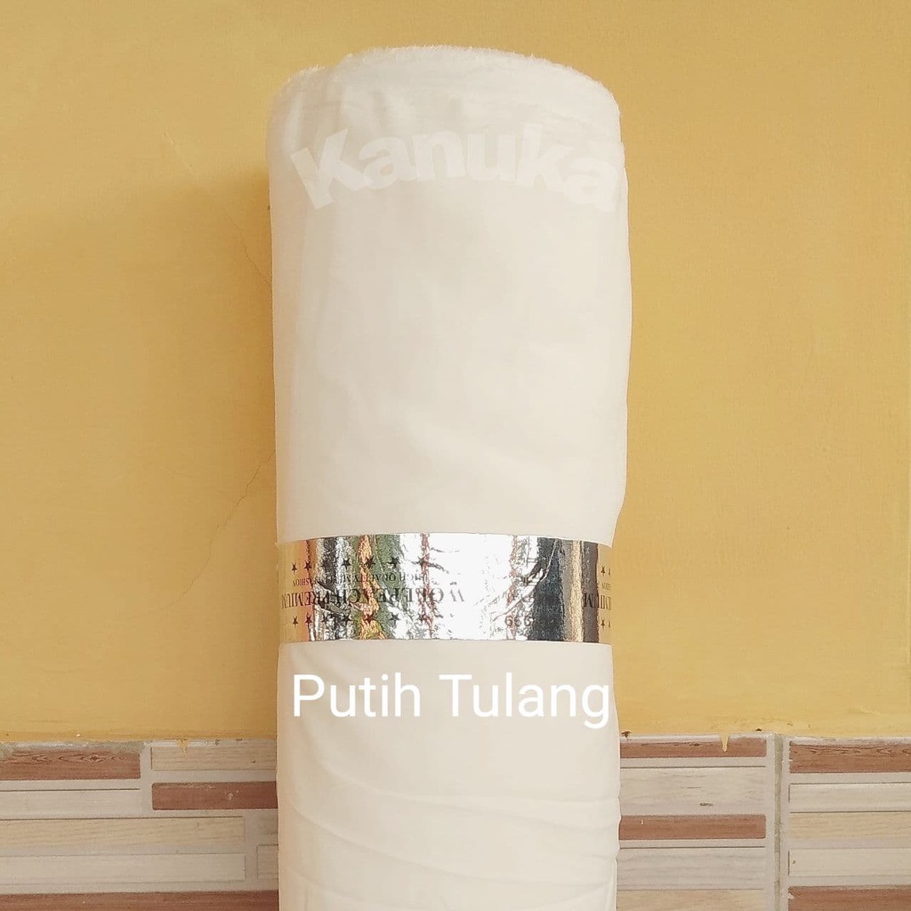 Kain Wolfis Meteran Warna Putih Tulang