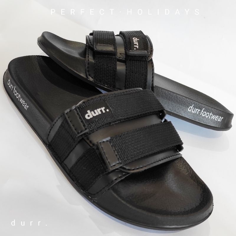 DURR FTWR - Lantis-03 | Sandal Durr Strap Klasik-03 (7 Variasi) Slide Slip Slippers Pria Kualitas Premium durr official | Sandal Slide Black-Gold-03 Durr Classic Black Gold 03 Sandals