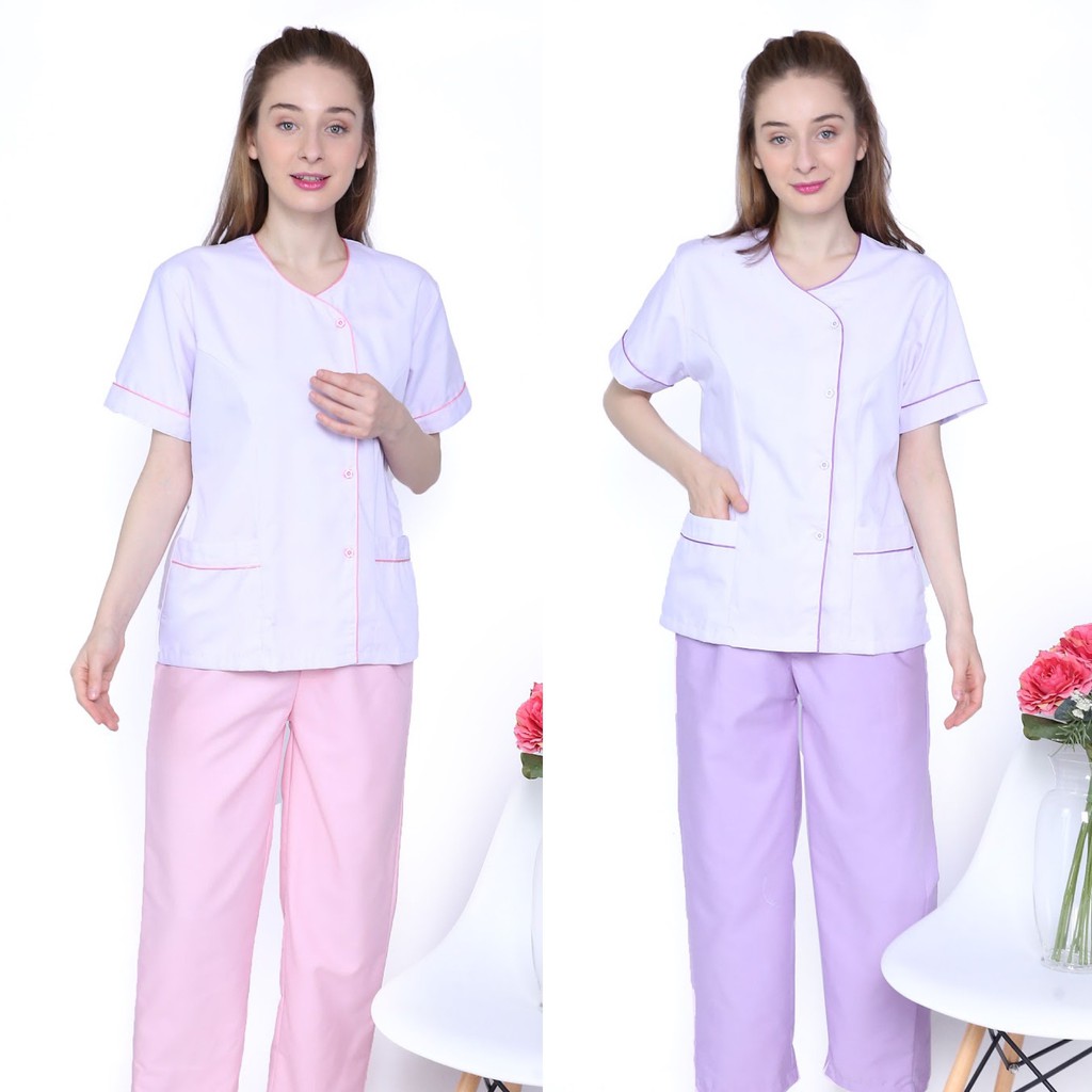 [SANDRINA] BAJU SERAGAM SUSTER/ BAJU BABY SITTER/ BAJU NANNY/ SERAGAM KLINIK